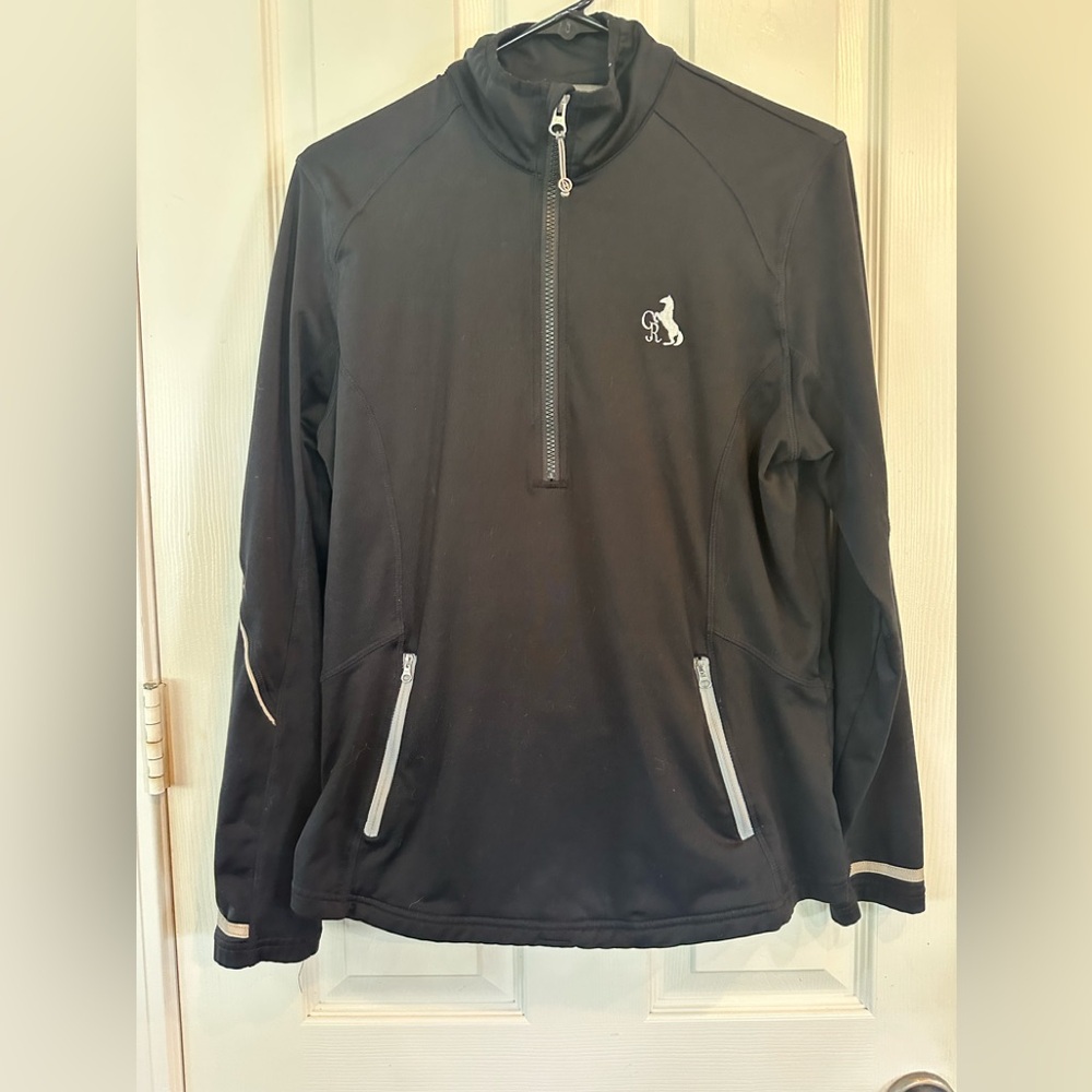 Goode Rider Black Half-Zip Stretch Jacket. XL. Form fitted and flattering!